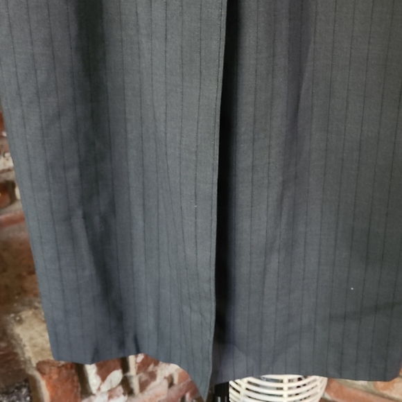 Harvé Benard Gray Pinstripe Long Blazer Coat Sz18 Plus Size Office Career Chic - Picture 4 of 12